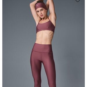 Truffle Burgundy Alo Leggings + Bra set